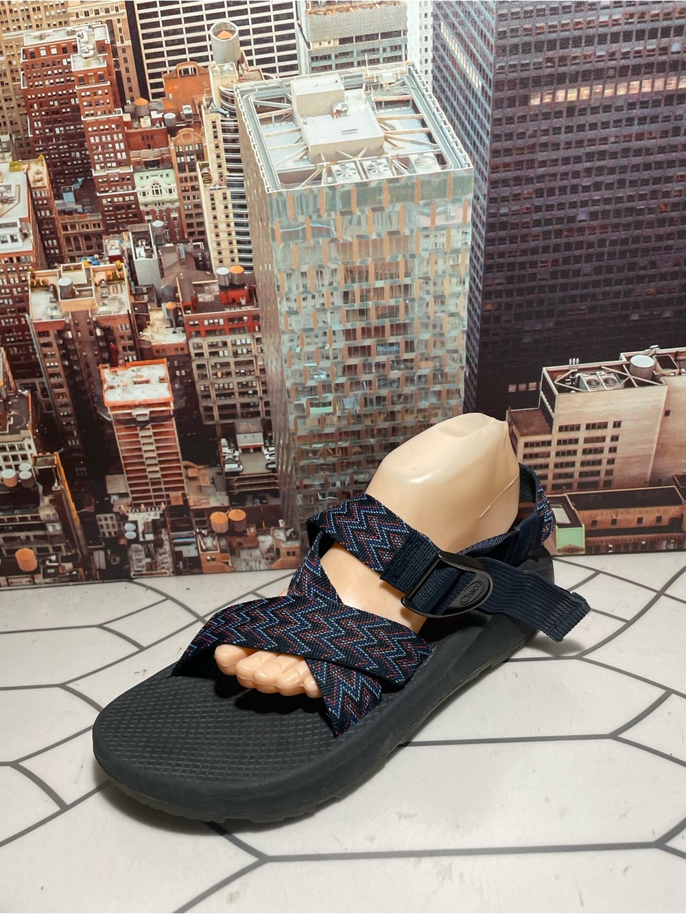 Men's Navy Striped Outdoor Sport Sandal